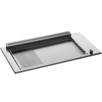 Pla.Net BBQ 80 P.INOX 2/3 LISCIA 1/3 RIGATA INCASSO + COPERCHIO 0206110