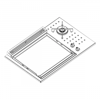 Pla.Net BBQ COMBI 55 P.INOX LISCIA + F.DUAL DA INCASSO + COPERCHIO 0206116 : Coperchio - senza coperchio