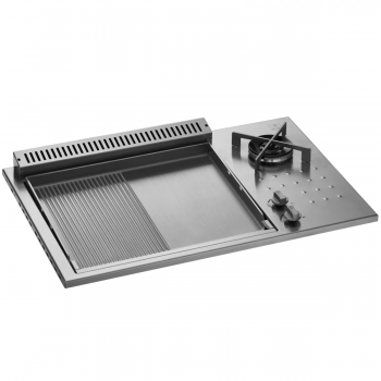 Pla.Net BBQ COMBI 55 GLATTE/GERILLTE EDELSTAHLPLATTE + EINGEBAUTES DOPPELTES F