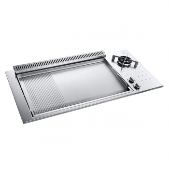 Pla.Net BBQ COMBI 80 P.INOX 2/3 GLATT 1/3 GERIPPT + EINGEBAUTES DUALES F