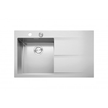 1LMDR91S Barazza Mood Lavello 1 vasca cm. 86x51 + gocciolatoio sx - inox satinato