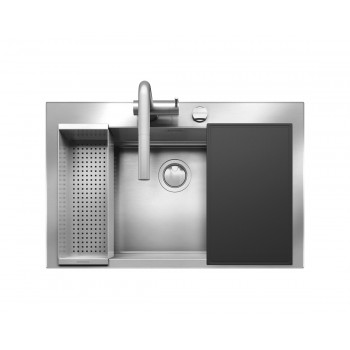 1LBO8K Barazza B_open Spüle 1 Becken cm.79 x 51 + Mixer und Zubehörset - satinierter Edelstahl