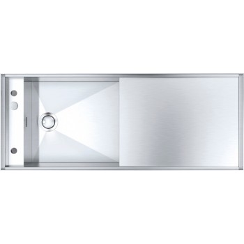 1LMZ135 Barazza MIZU Mizu Kasai Spüle 1 Wanne + reversible Tropf cm 130x52 - satin Edelstahl