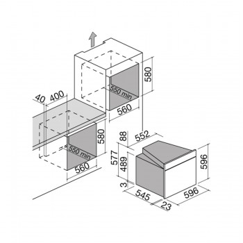 1FCYPI Barazza City Multifunktions-Elektroofen cm.60 - satinierter edelstahl/schwarz