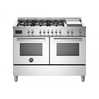 Bertazzoni PRO126G2EXT Professional Cucina da accosto cm. 120 - 6 fuochi a gas + forno elettrico - inox