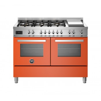Bertazzoni PRO126G2Eart2 Professionelle Küche von ca. 120 - 6 Gasbrenner + Elektroofen - Orange