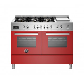 Bertazzoni PRO126G2EROT Professionelle Kosmetikküche cm. 120 - 6 Gasbrenner + Elektroherd - rot