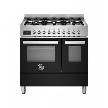 Bertazzoni PRO96L2ENET2 Professional Cucina da accosto cm. 90 - 6 fuochi a gas + forno elettrico - nero