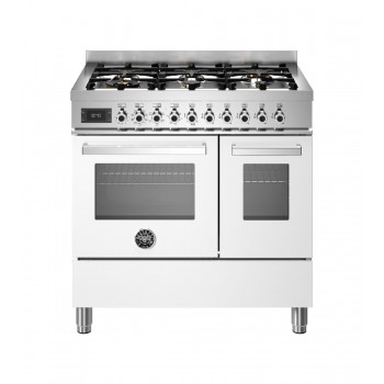Bertazzoni Pro96L2Ebit2 Professionelle Küche von ca. 90 - 6 Gasbrenner + Elektroherd - Weiß