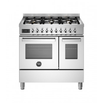 Bertazzoni PRO96L2EXT Professional Cucina da accosto cm. 90 - 6 fuochi a gas + forno elettrico - inox
