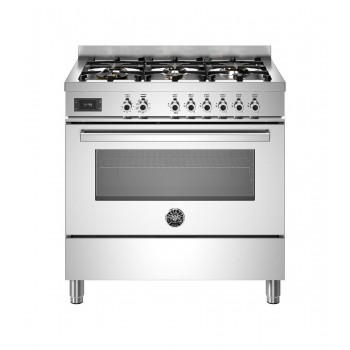 Bertazzoni Pro96L1Ext2 Professionelle Küche von ca. 90 - 6 Gasbrenner + Elektroherd - Edelstahl