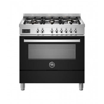 Bertazzoni Pro96L1Enet2 Professional kitchen from approx. 90 - 6 gas burners + electric oven - black