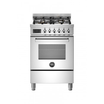 Bertazzoni PRO64L1EXT Professional Cucina da accosto cm. 60 - 4 fuochi a gas + forno elettrico - inox
