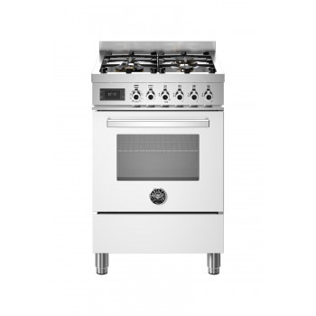 Bertazzoni PRO64L1EBIT Professional Cucina da accosto cm. 60 - 4 fuochi a gas + forno elettrico - bianco