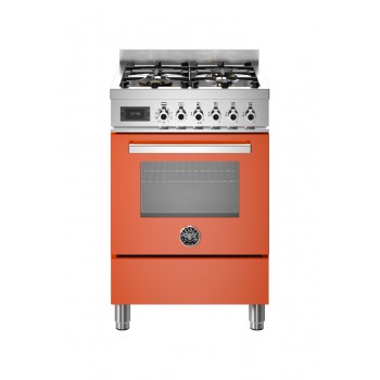 Bertazzoni PRO64L1Eart2 Professionelle Küche von ca. 60 - 4 Gasbrenner + Elektroofen - Orange