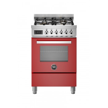Bertazzoni PRO64L1EROT Professional Cucina da accosto cm. 60 - 4 fuochi a gas + forno elettrico - rosso