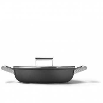 SMEG Tegame antiaderente Cookware, Nero Estetica 50's Style CKFD2811BLM