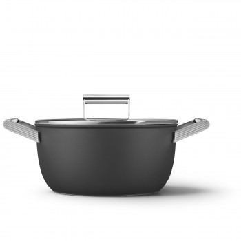 SMEG Casseruola antiaderente Cookware, Nero Estetica 50's Style CKFC2411BLM