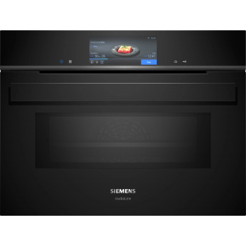 Siemens Studio Line iQ700 Kompakter Ofen kombiniert mit eingesparter Mikrowelle 60 x 45 cm Schwarz CM978GNB1