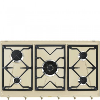 Ready for delivery SMEG SRV896POGH Aesthetic cooking plan Colonial Gas 90 cm Panna Incasso Traditional