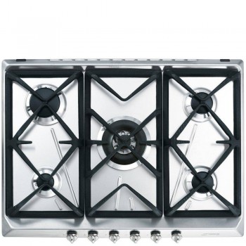 SMEG SRV576GH5 Zeitgenössisches ästhetisches Kochen Bodengas 7075 cm Edelstahl Traditionelles Inlet