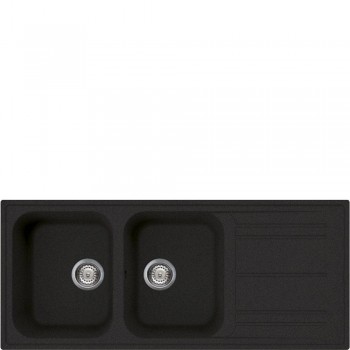 SMEG LZ116A2 Universal sink Synthetic sink Standard Reversible dripper Number of tubs 2 Anthracite