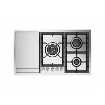 Ilve HCPT95FD Professional Plus Cooking top 90 cm with fry top plate - satin stainless steel