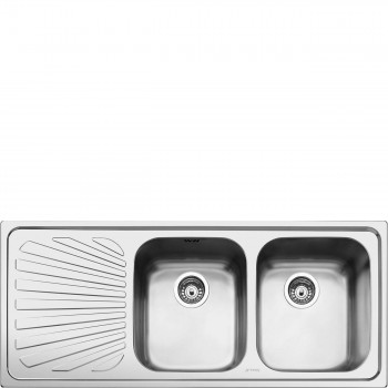 SMEG SP116S Universal sink Welded sink Standard Sinistro Knife Number of tanks 2 Stainless steel