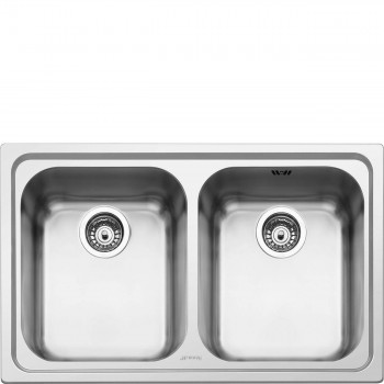 Smeg SP792-2 Lavello Universale Lavello saldato Standard Numero vasche 2 Acciaio Inox