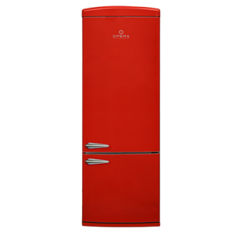 OPERA ITALIANA Kombikühlschrank 70 OFRMC70R Morricone rot Öffnung rechts Energieeffizienzklasse E