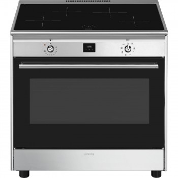 SMEG Küche mit Induktionskochfeld 90x60cm Ästhetisch Classic CG90CIXT
