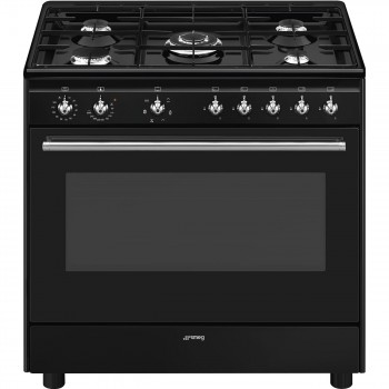 SMEG Küche mit Kochherd Gas 90x60 cm Ästhetisch Classic CX91GMBL