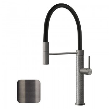 Gessi Semi pro Einhebelmischer Küche Cesello 60014 707 Schwarz Metall Gebürstet
