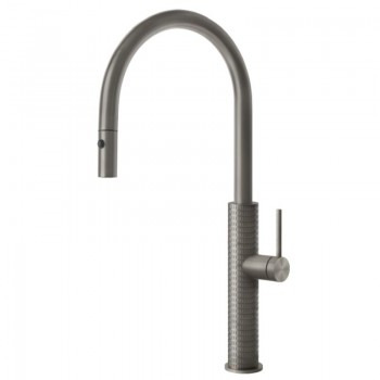 Gessi Mixer single-command with pull-out shower Kitchen Mechanic 60024 239 finish Steel Brushed