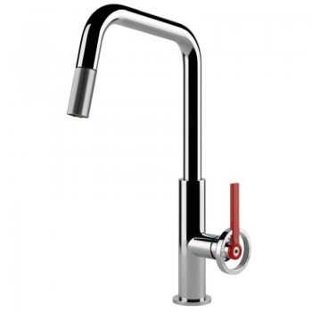 Gessi Mixer single control with pull-out shower Officine Gessi-V 60203 031 chromed finish