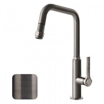 Gessi Mixer single control with pull-out shower Officine - Gessi 60053 708 finish Copper Brushed