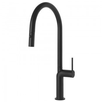 Gessi Mixer single control with pull-out shower Stelo Collection 60303 299 finish Matte Black