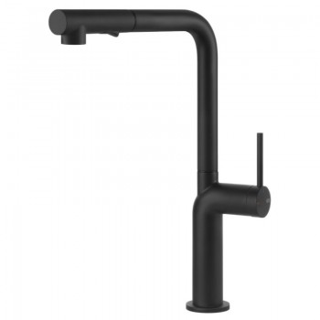 Gessi Mixer single control with pull-out shower Stelo Collection 60311 299 finish Matte Black