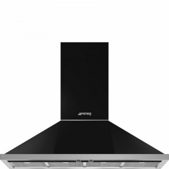 SMEG KPF12BL Dekorative Wandkappe Portofino Schwarz 120 cm A
