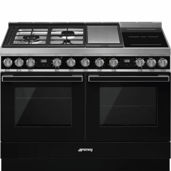 SMEG CPF120IGMPBL Cuisine 120x60 cm Portofino Nero Type piano Direct steam A