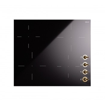 Ilve Stovetop HVI364N Nostalgie Induction hob cm 60 in glassceramic with brass knobs | chromo