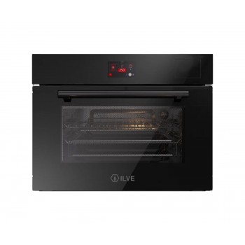 Ilve 645GHSW1 Professional Plus Kompakter dreiwertiger ofen mit dampf, mikrowelle und heißluft cm 60 h 45 - schwarzes glas