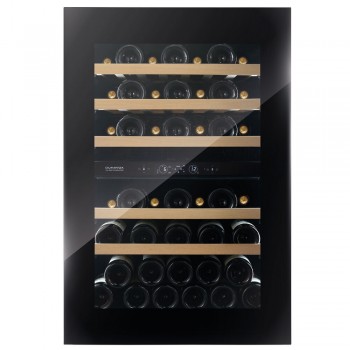 Dunavox Wine cellar Horizon line door 'full glass' black push to open, class F, 44 bottles - DVH-44.120DB.TO