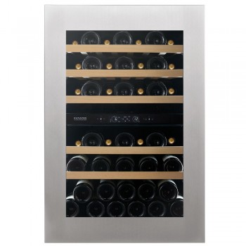 Dunavox Wine cellar Horizon line door 'full glass' stainless steel push to open, class F, 44 bottles - DVH-44.120DSS.TO