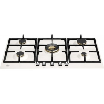 Bertazzoni P905CHERAX HERITAGE Gas hob 5 burners 90 cm - Ivory / stainless steel