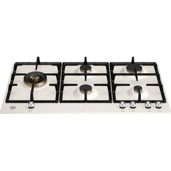 Bertazzoni P905LERAX Heritage Gasherd 5 Brenner 90 cm - Elfenbein / Edelstahl