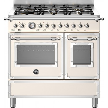 Bertazzoni HER96L2EAVT2 Heritage Cucina da accosto cm. 90 - 6 fuochi a gas + forno elettrico - avorio