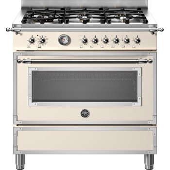 Bertazzoni Her96L1AVT2 Heritage Kochen von ca. 90 - 6 Gasbrenner + Elektroherd - Elfenbein
