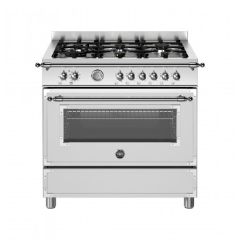Bertazzoni HER96L1EXT2 Heritage Cucina da accosto cm. 90 - 6 fuochi gas + 1 forno elettrico - inox