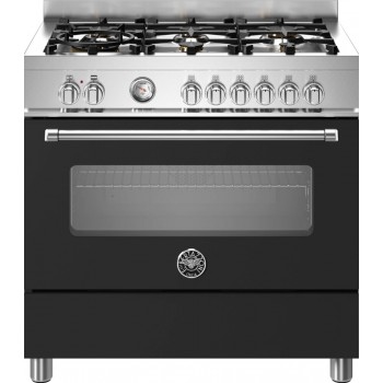 Bertazzoni Mas96L1DEET2 Master-Küche von ca. 90 - 6 Gasbrenner + Elektroherd - Schwarz